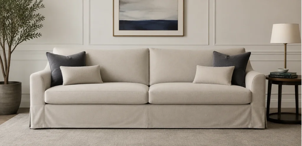 custom leather sofa slipcover fitting