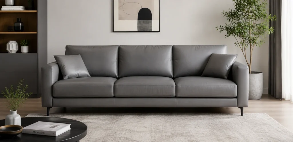 grey leather sofa interior ideas