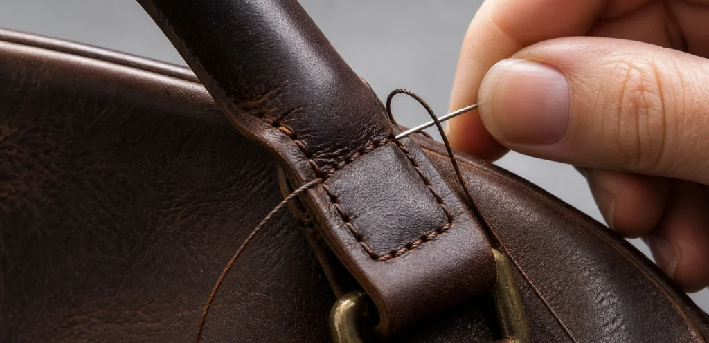 leather bag handle and strap repair process