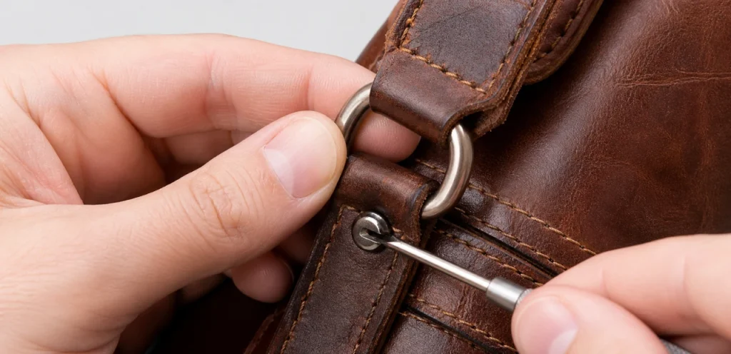 leather bag zip repair process