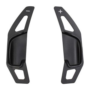 2PCS Aluminum Black Steering Wheel Paddle Shifter Extensions for Haval - Auto Gear Shift Enhancements